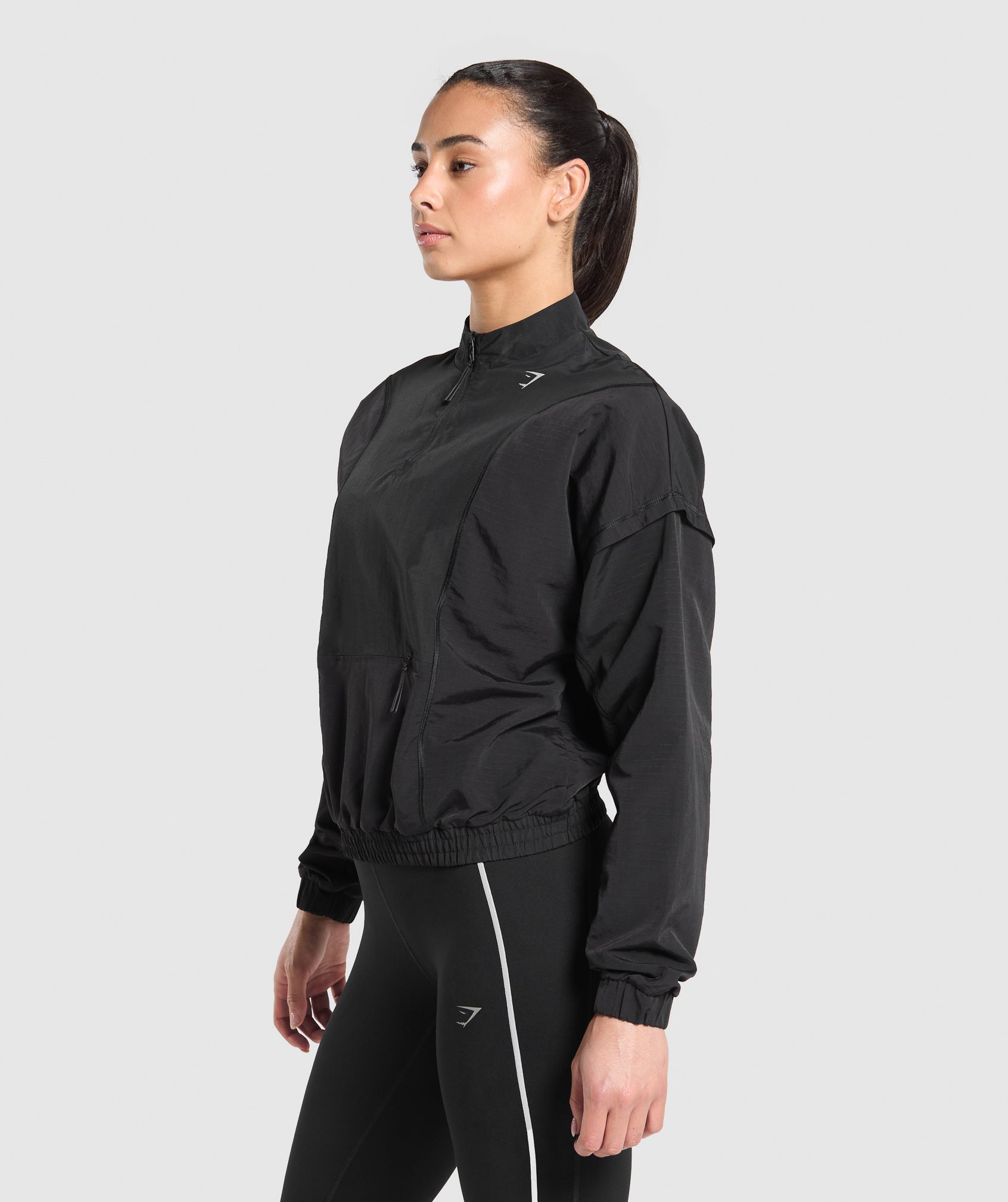 Running 1/4 Zip Track Top - Black