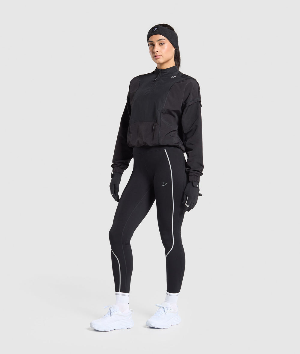 Running 1/4 Zip Track Top - Black