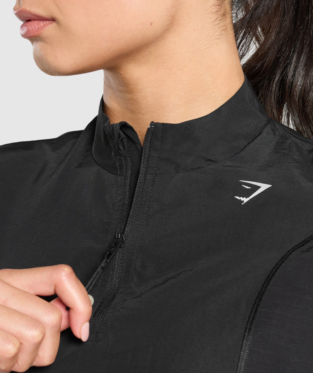Running 1/4 Zip Track Top - Black