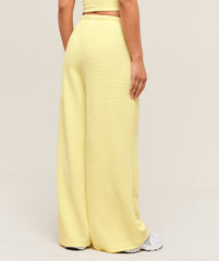 Waffle Wide Leg Pants - Refresh Yellow