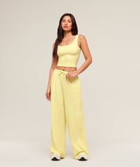 Waffle Wide Leg Pants - Refresh Yellow
