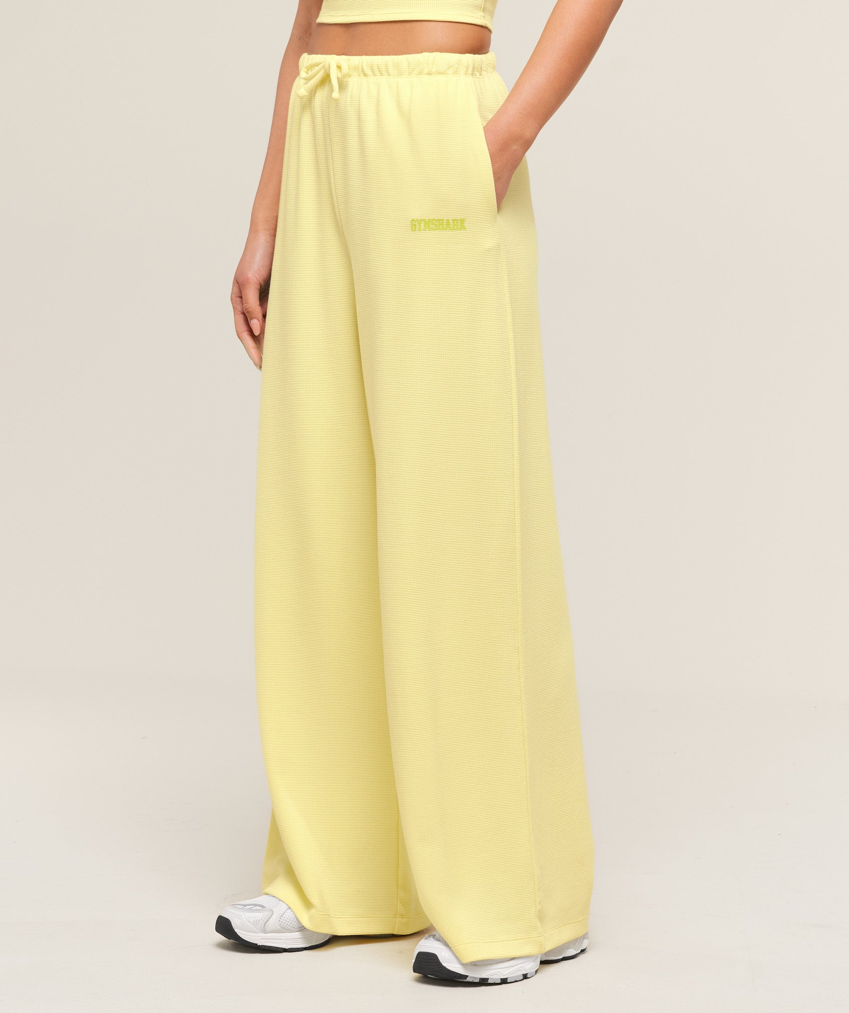 Waffle Wide Leg Pants - Refresh Yellow