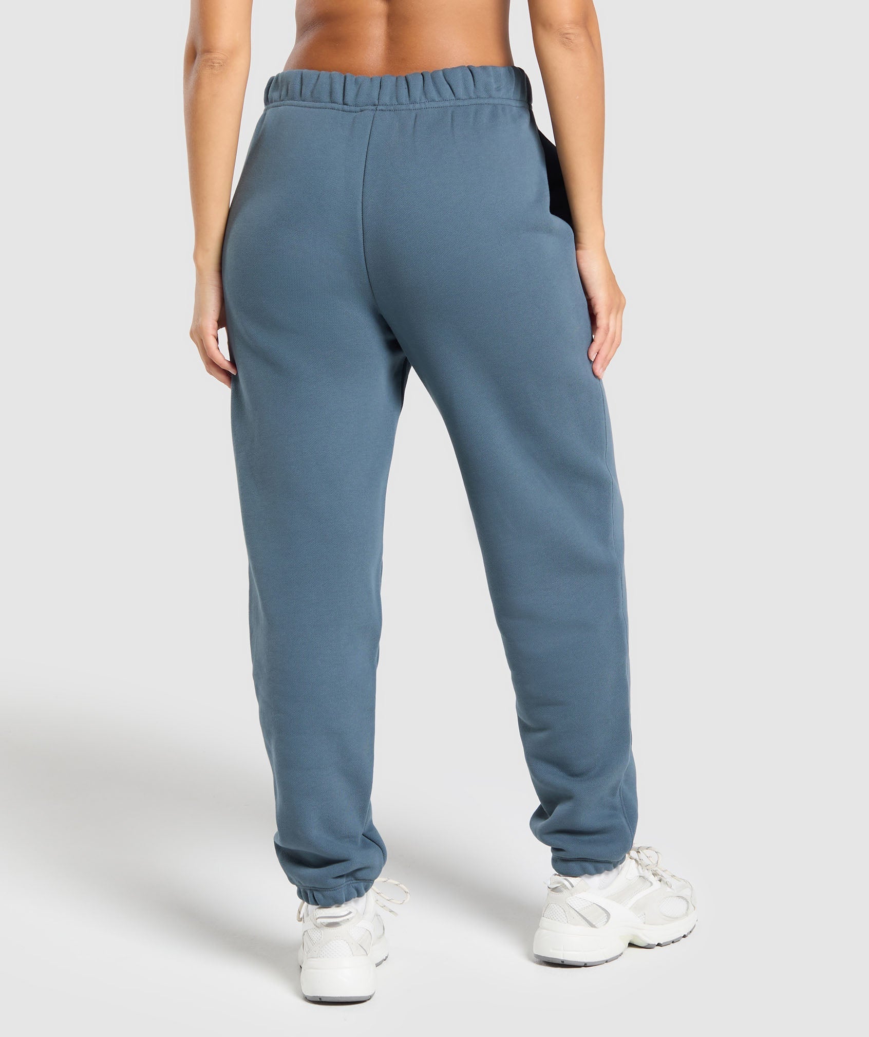 Embroidered Logo Oversized Joggers - Cargo Blue