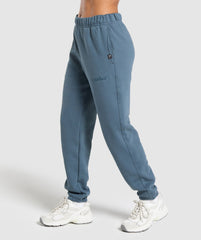 Embroidered Logo Oversized Joggers - Cargo Blue