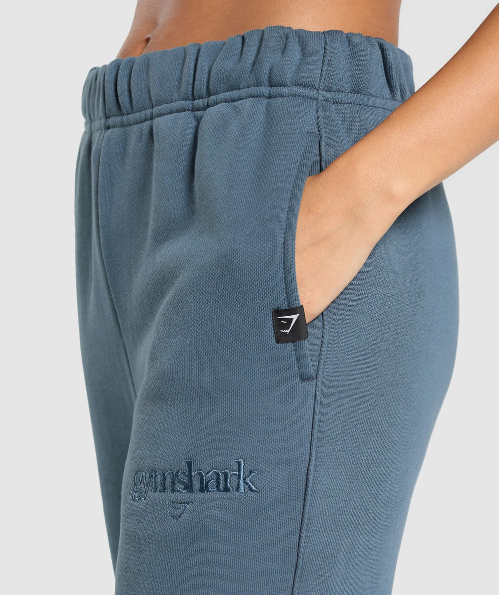 Embroidered Logo Oversized Joggers - Cargo Blue