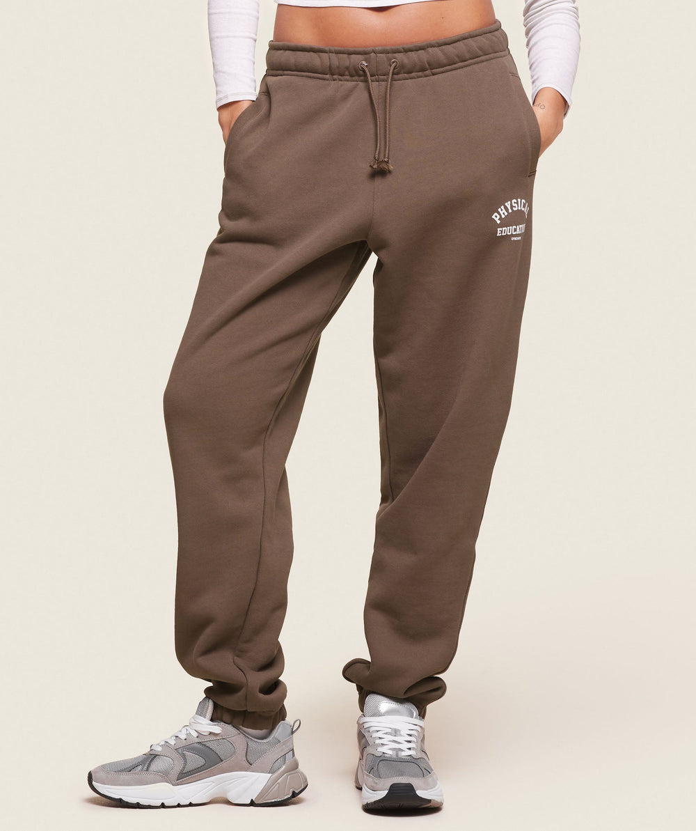 Phys Ed Logo Sweatpants - Penny Brown
