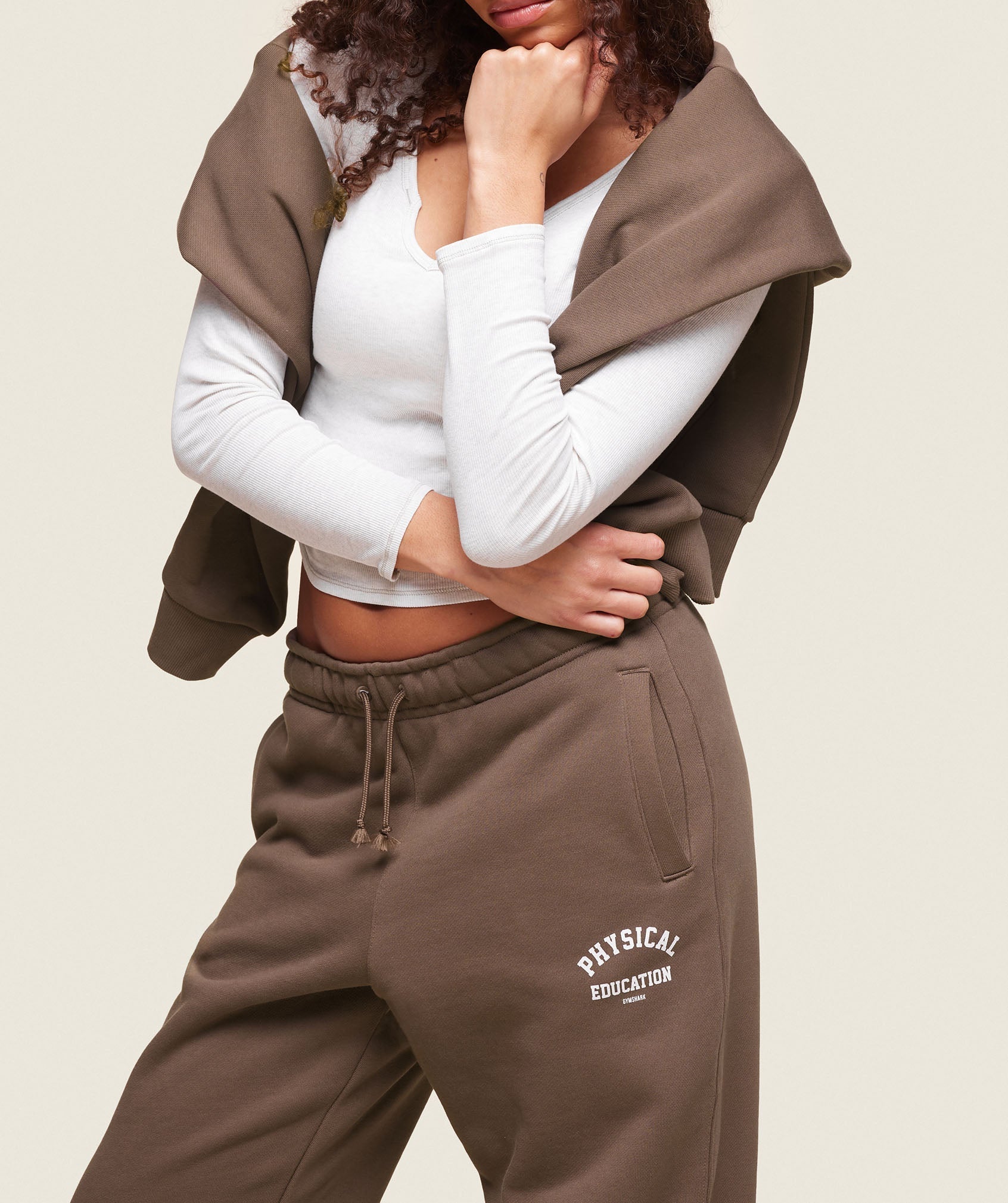 Phys Ed Logo Sweatpants - Penny Brown