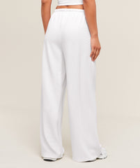 Waffle Wide Leg Pants - White