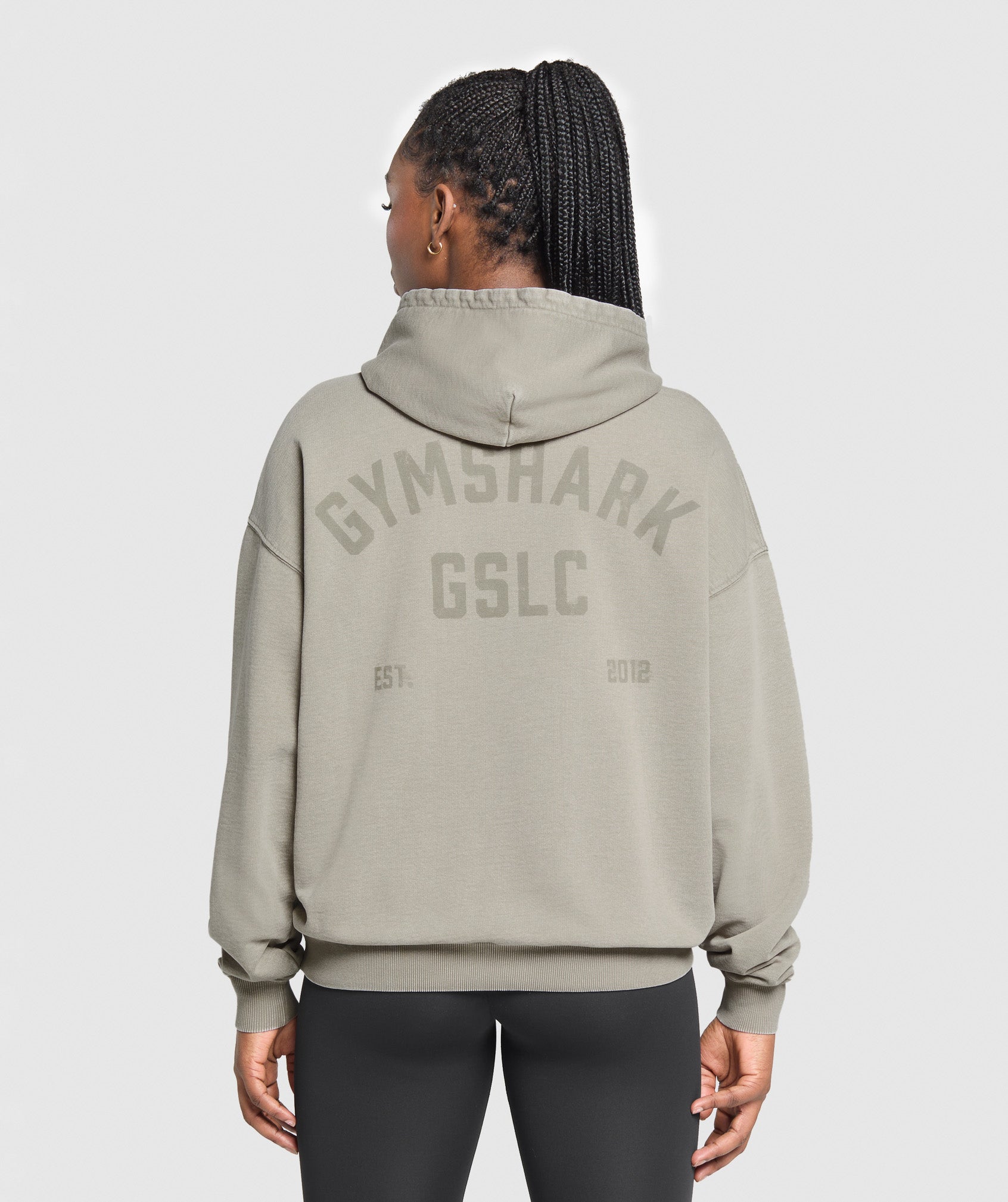 GSLC Graphic Oversized Hoodie - Linen Brown