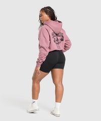 Gritty Muscle Mommy Graphic Hoodie - Calm Pink