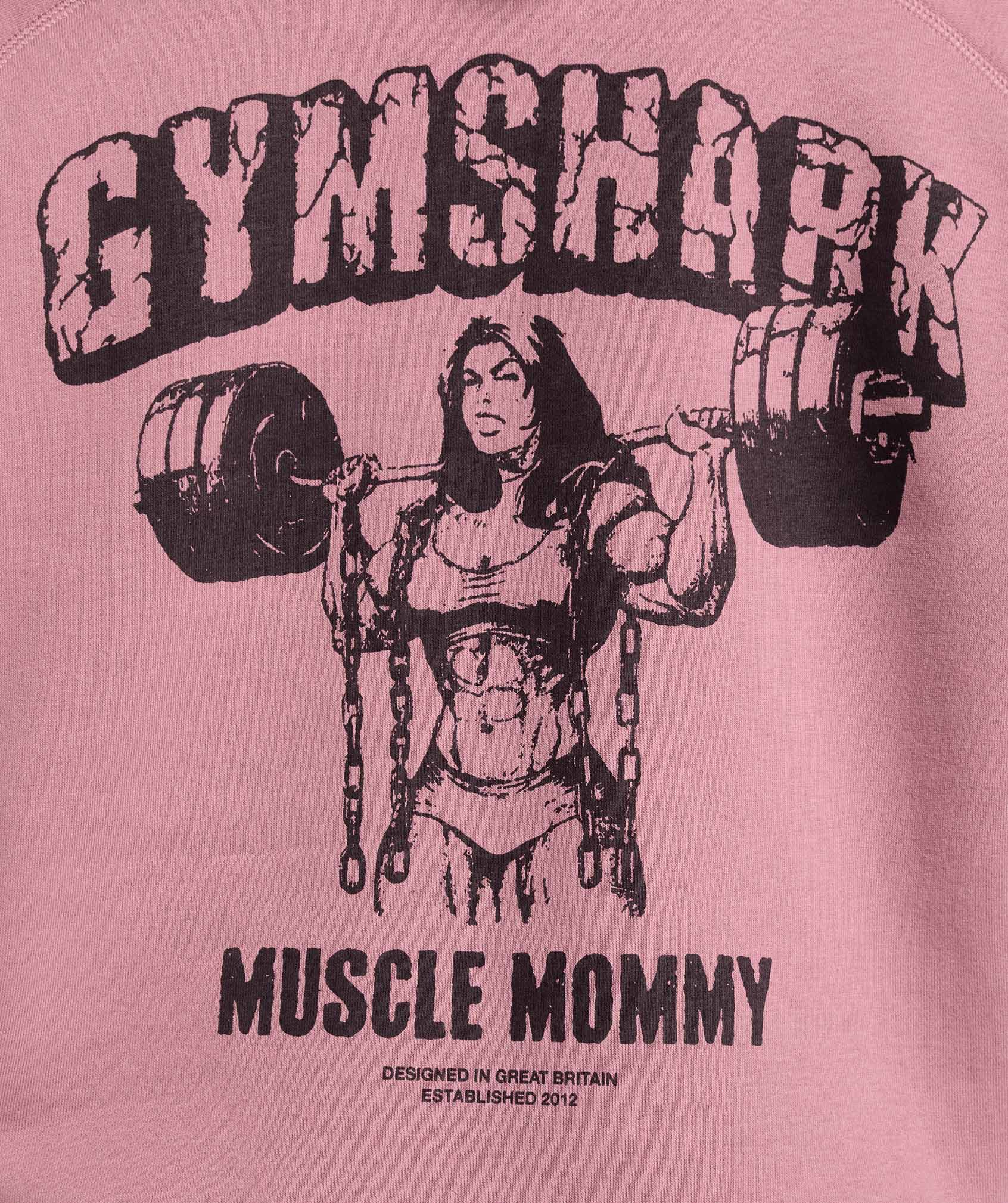 Gritty Muscle Mommy Graphic Hoodie - Calm Pink