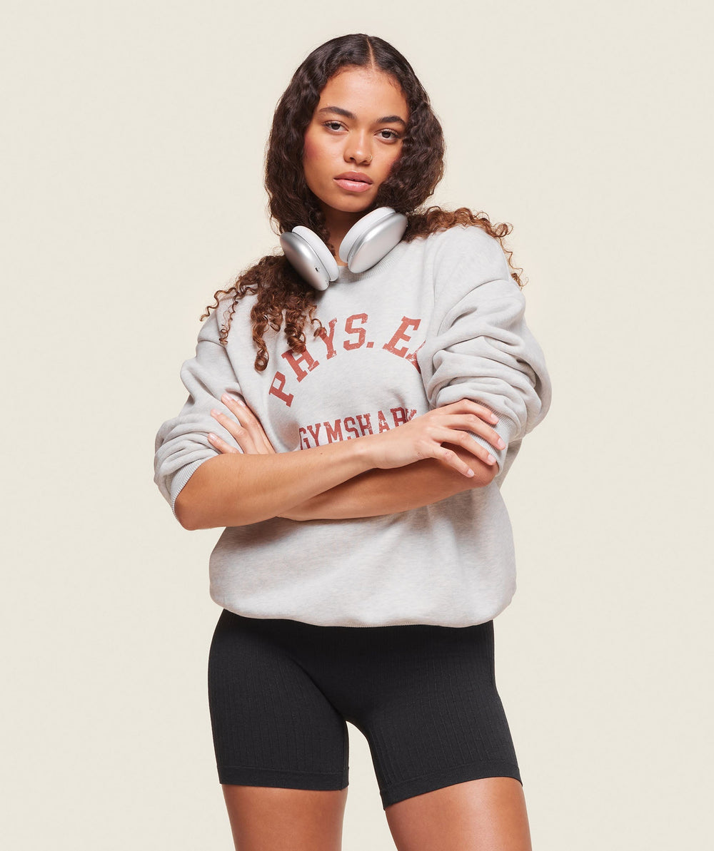 Phys Ed Crew Neck Sweatshirt - Light Grey Core Marl
