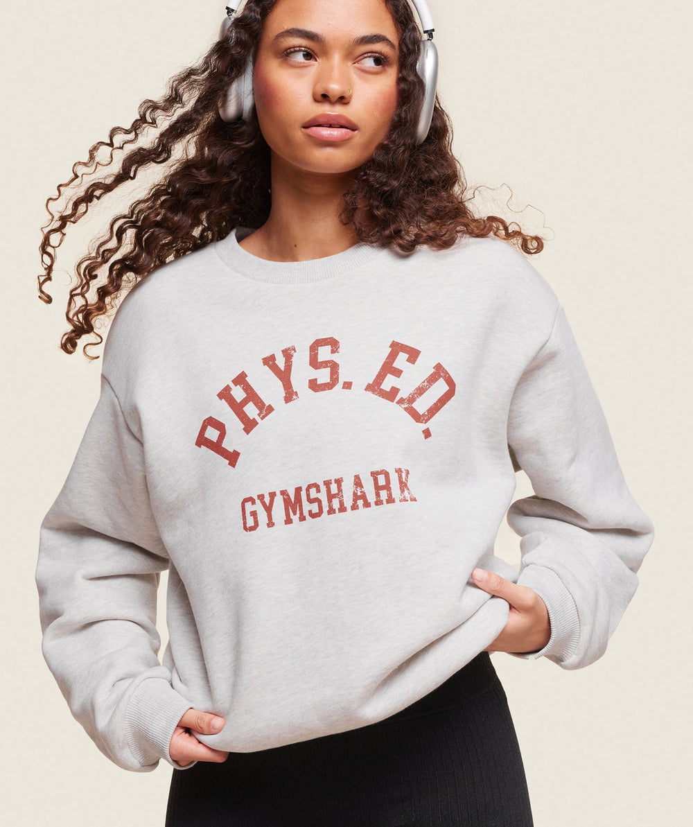 Phys Ed Crew Neck Sweatshirt - Light Grey Core Marl