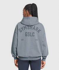 GSLC Graphic Oversized Hoodie   - Iron Blue