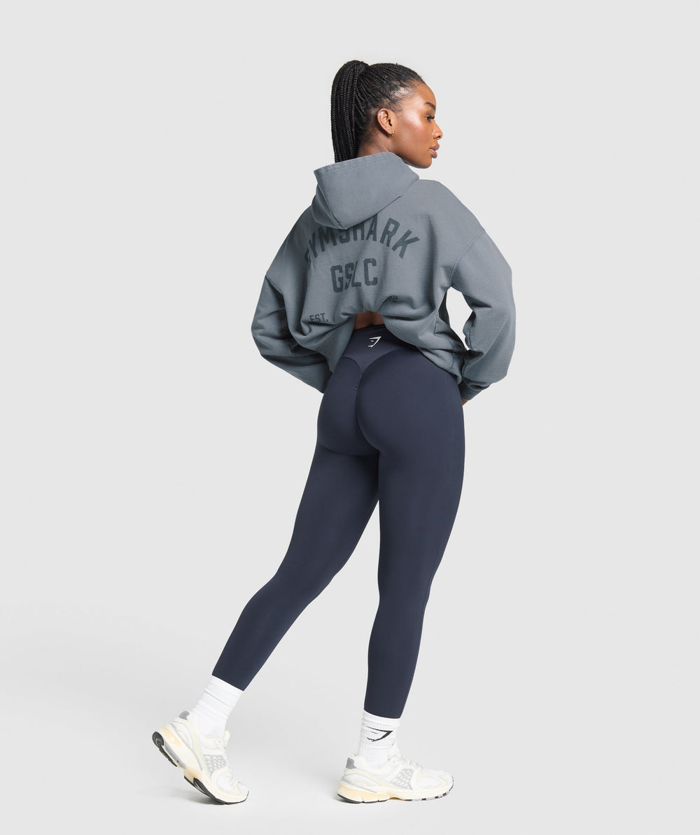 GSLC Graphic Oversized Hoodie   - Iron Blue