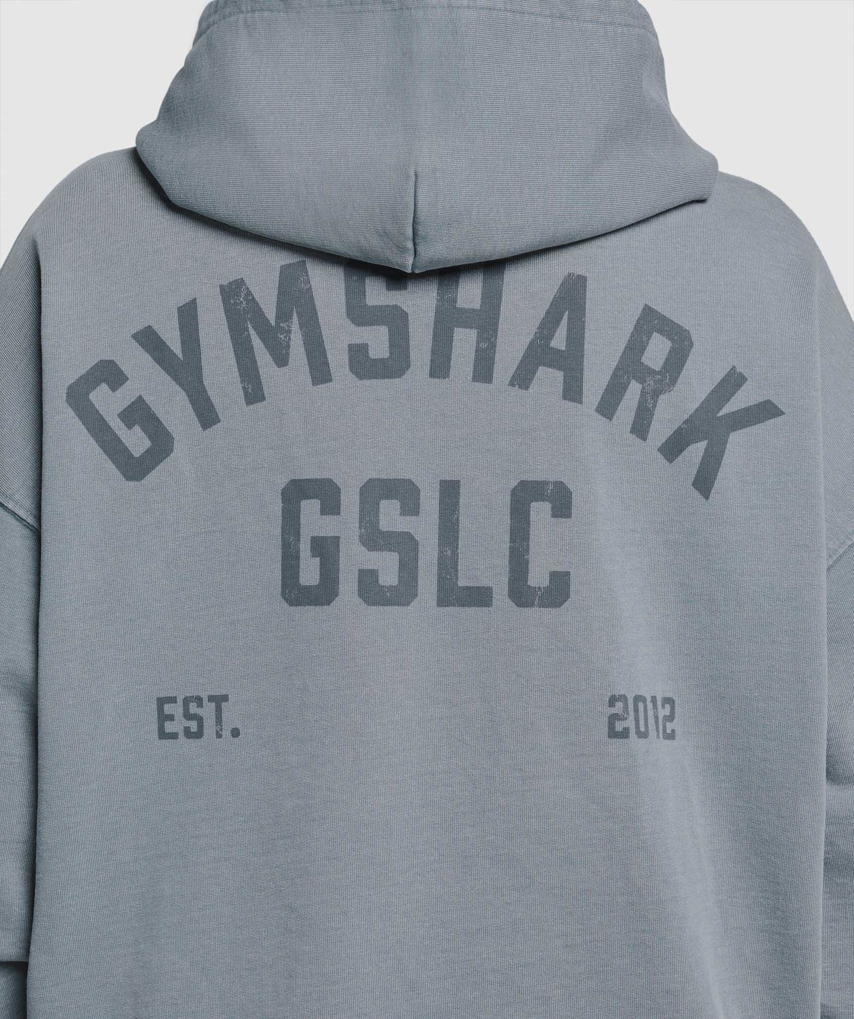 GSLC Graphic Oversized Hoodie   - Iron Blue