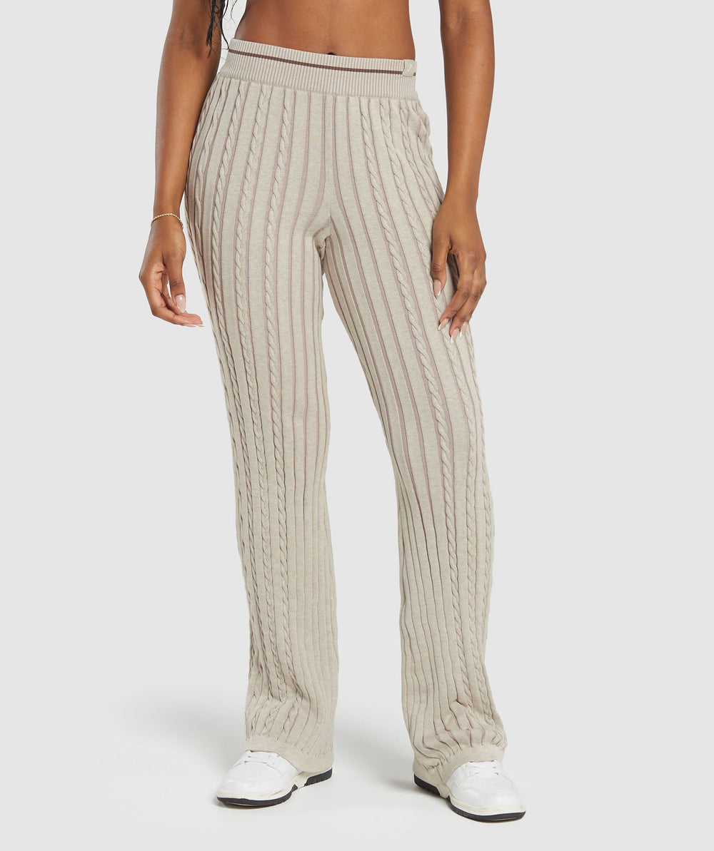 Rest Day Cable Knit Pants - Brown