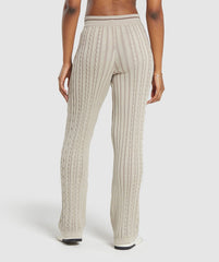Rest Day Cable Knit Pants - Brown