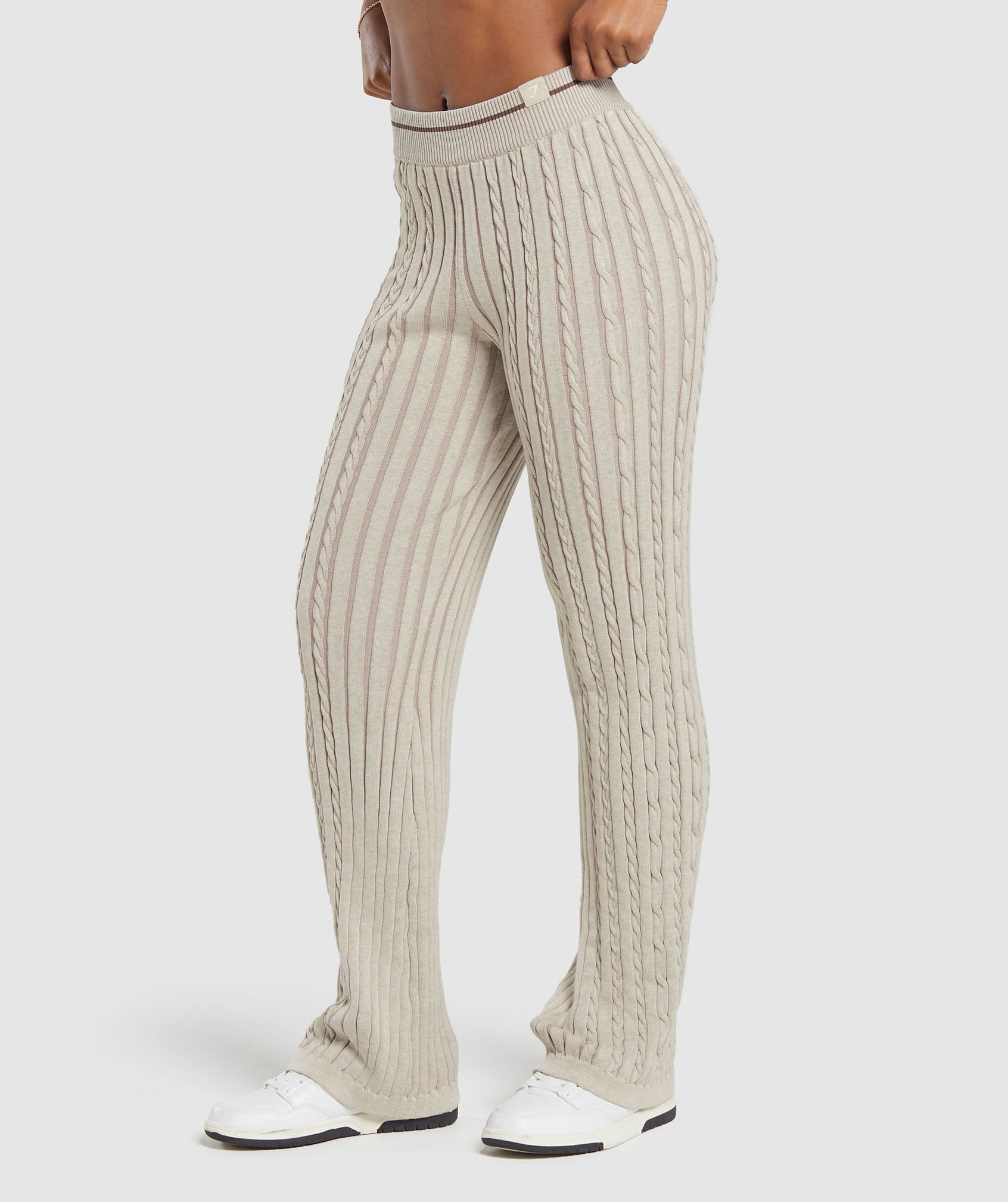 Rest Day Cable Knit Pants - Brown