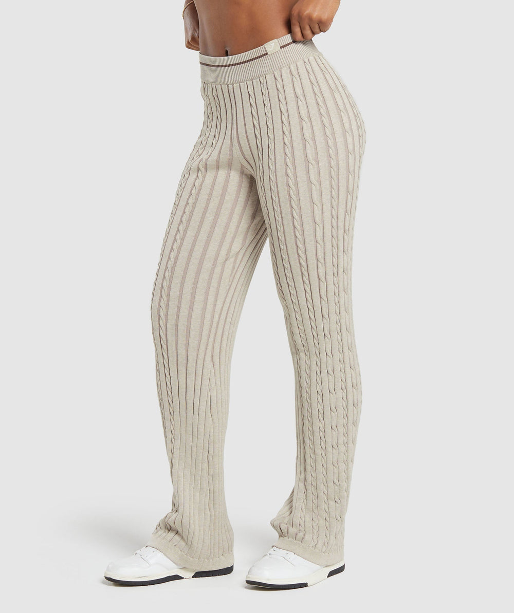 Rest Day Cable Knit Pants - Brown