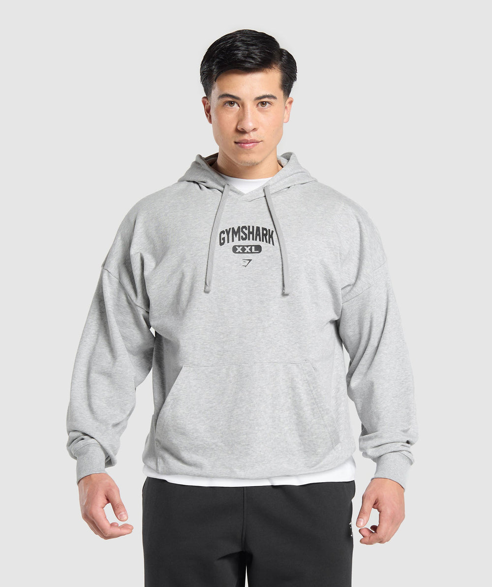 XXL Graphic Hoodie - Light Grey Core Marl