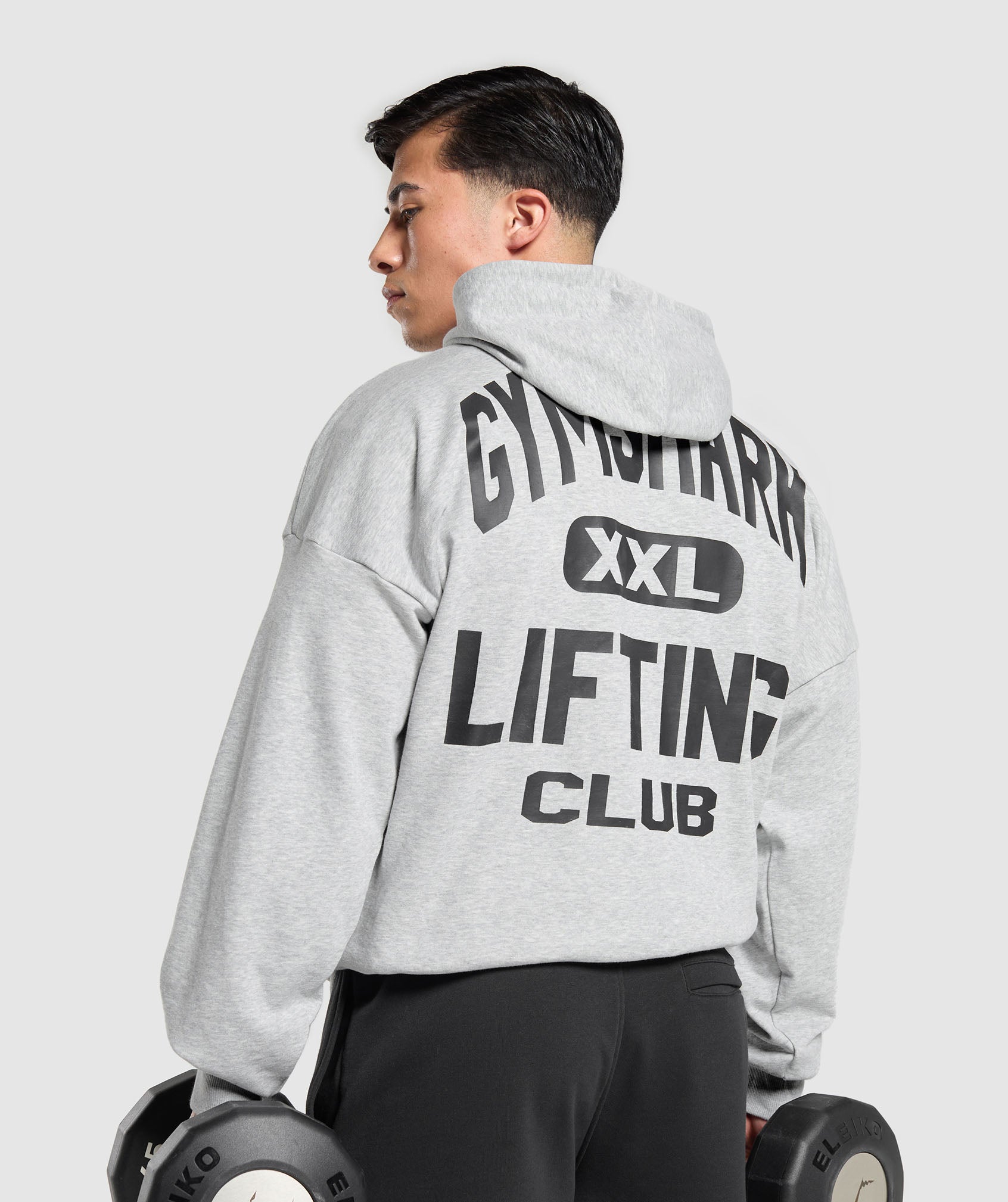 XXL Graphic Hoodie - Light Grey Core Marl