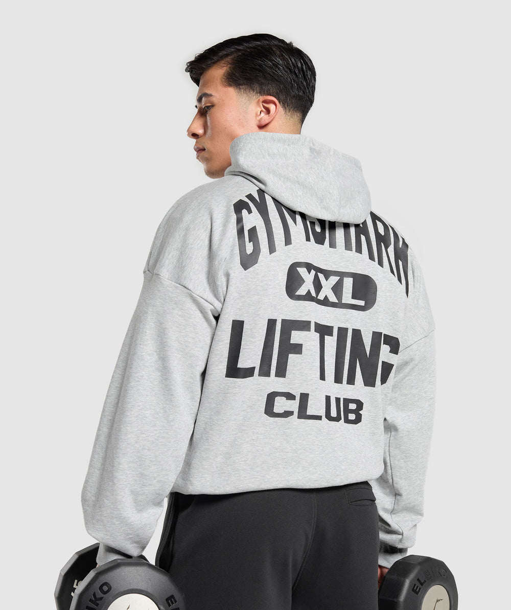XXL Graphic Hoodie - Light Grey Core Marl