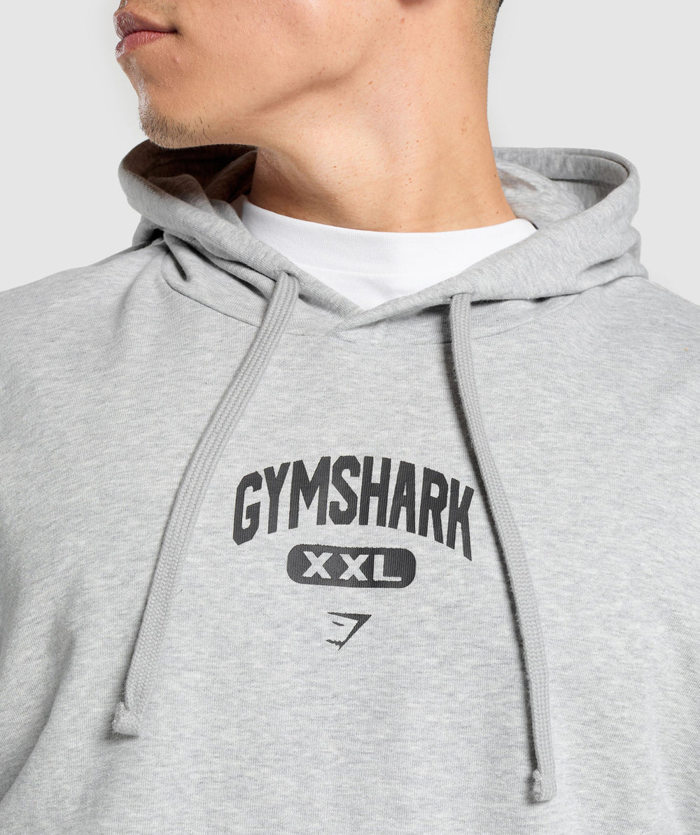 XXL Graphic Hoodie - Light Grey Core Marl