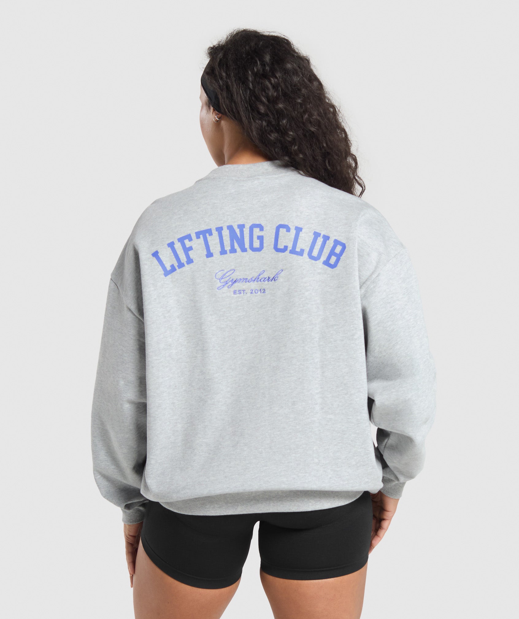 Lifting Club Oversized Sweatshirt - Light Grey Core Marl