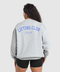 Lifting Club Oversized Sweatshirt - Light Grey Core Marl