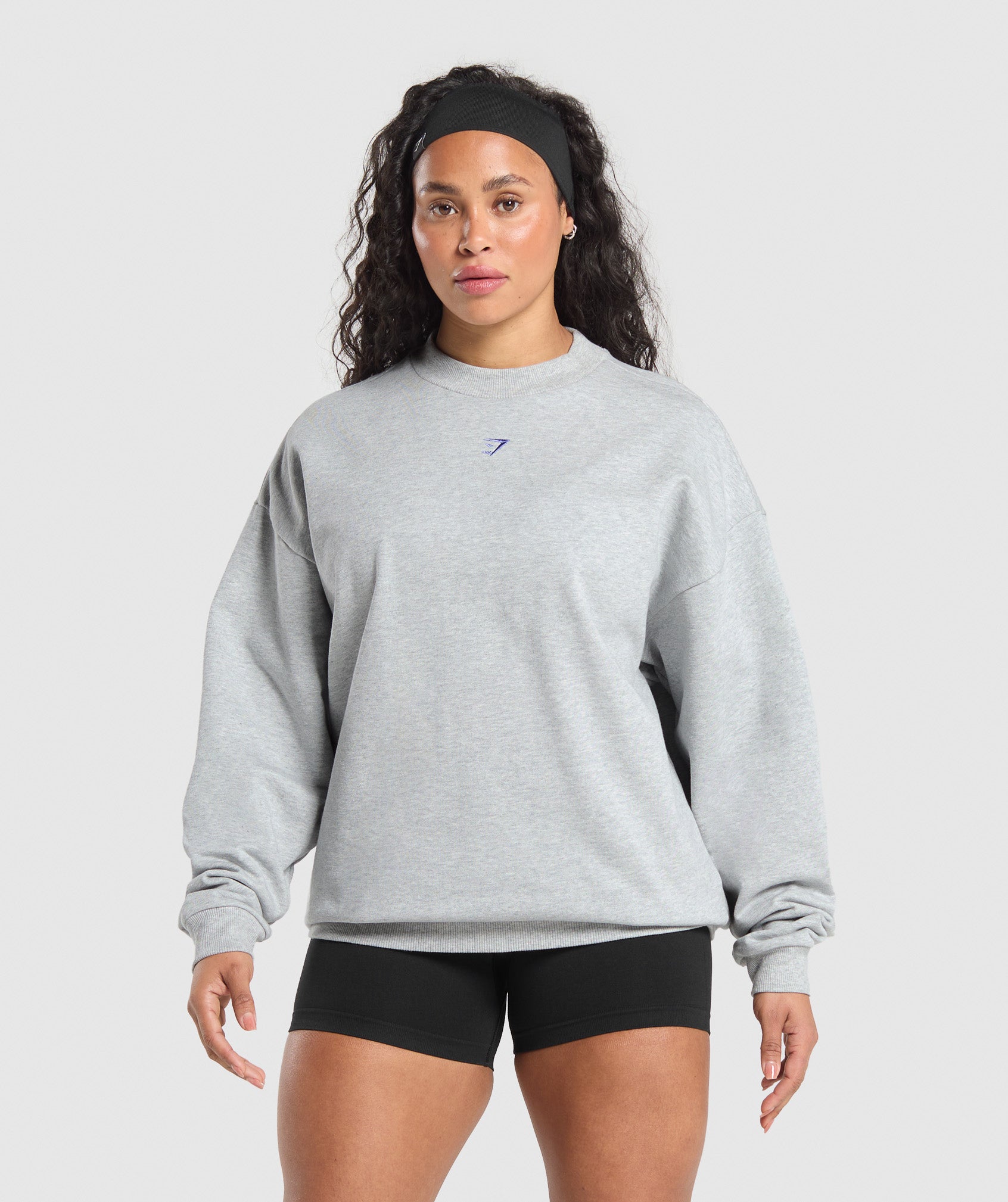 Lifting Club Oversized Sweatshirt - Light Grey Core Marl