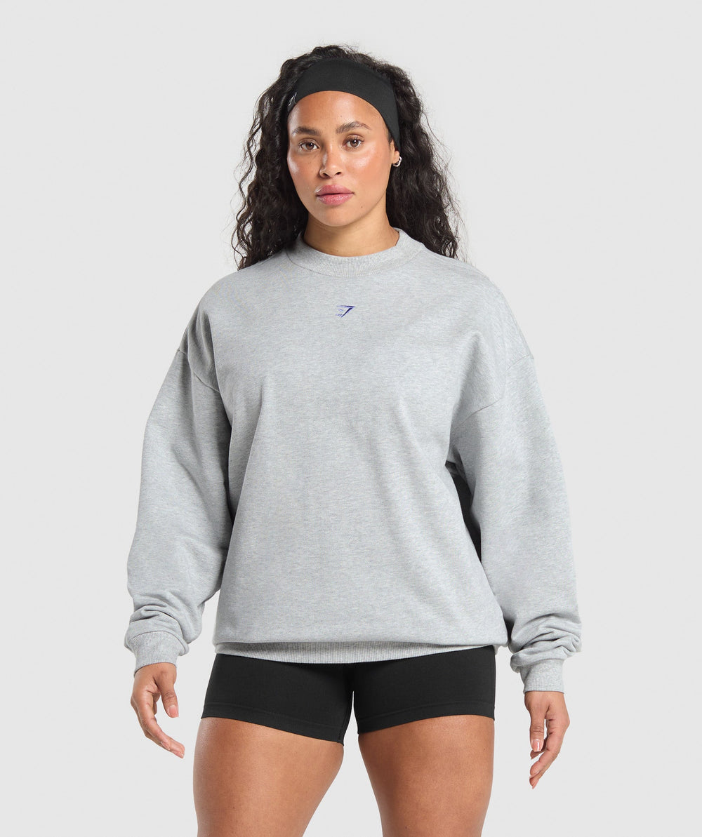 Lifting Club Oversized Sweatshirt - Light Grey Core Marl