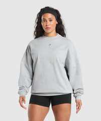 Lifting Club Oversized Sweatshirt - Light Grey Core Marl