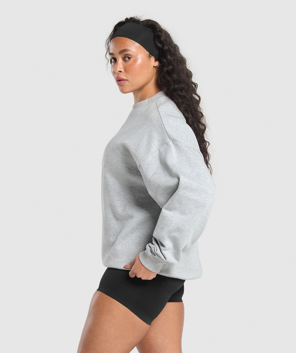 Lifting Club Oversized Sweatshirt - Light Grey Core Marl