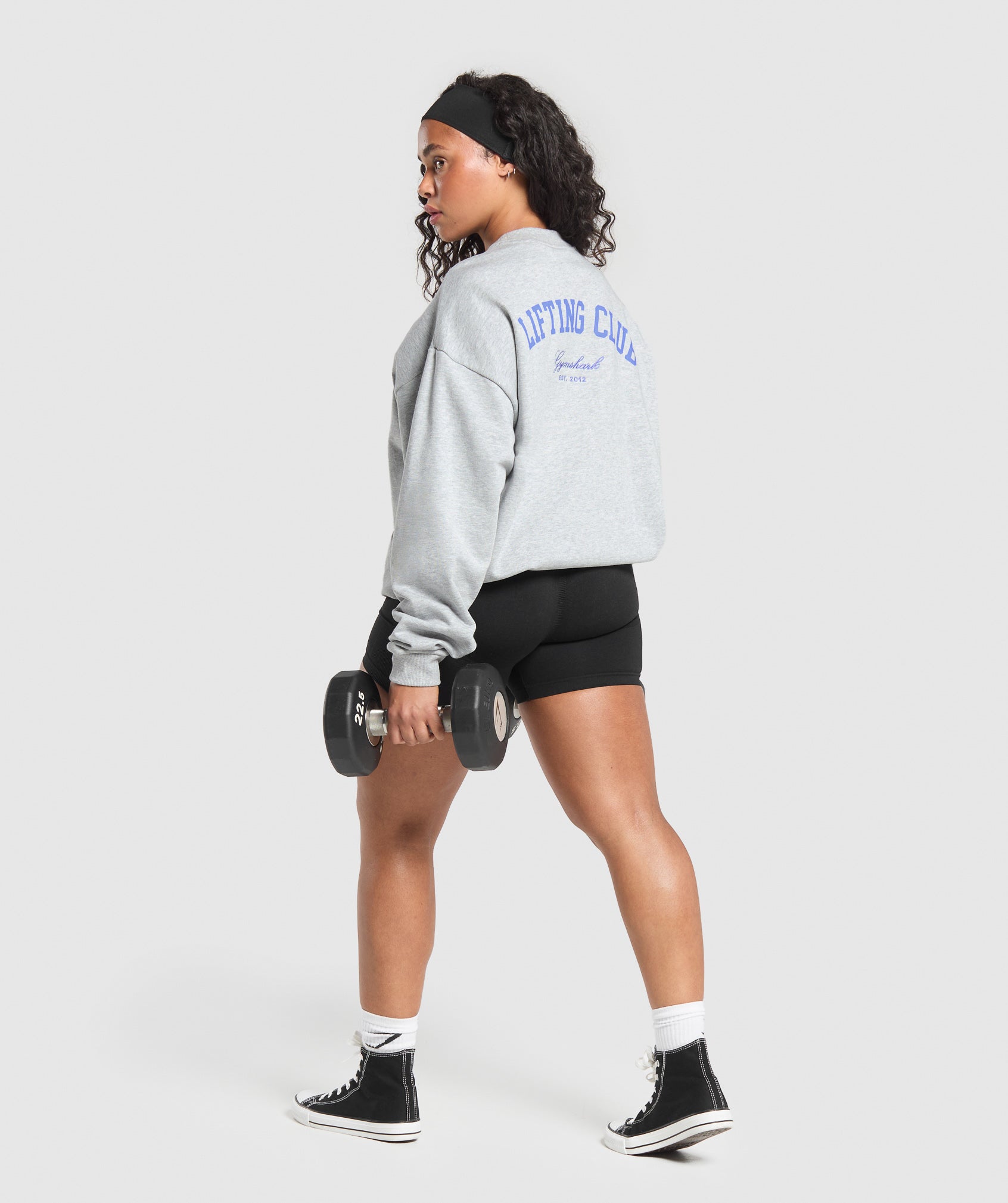Lifting Club Oversized Sweatshirt - Light Grey Core Marl