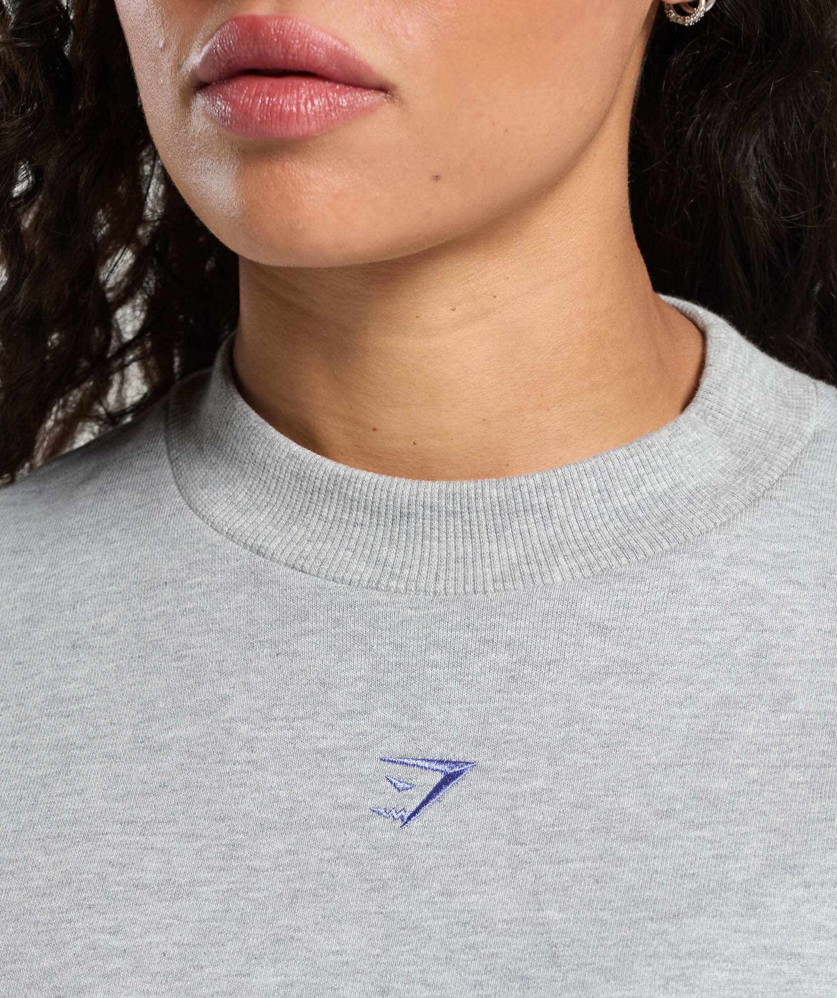 Lifting Club Oversized Sweatshirt - Light Grey Core Marl