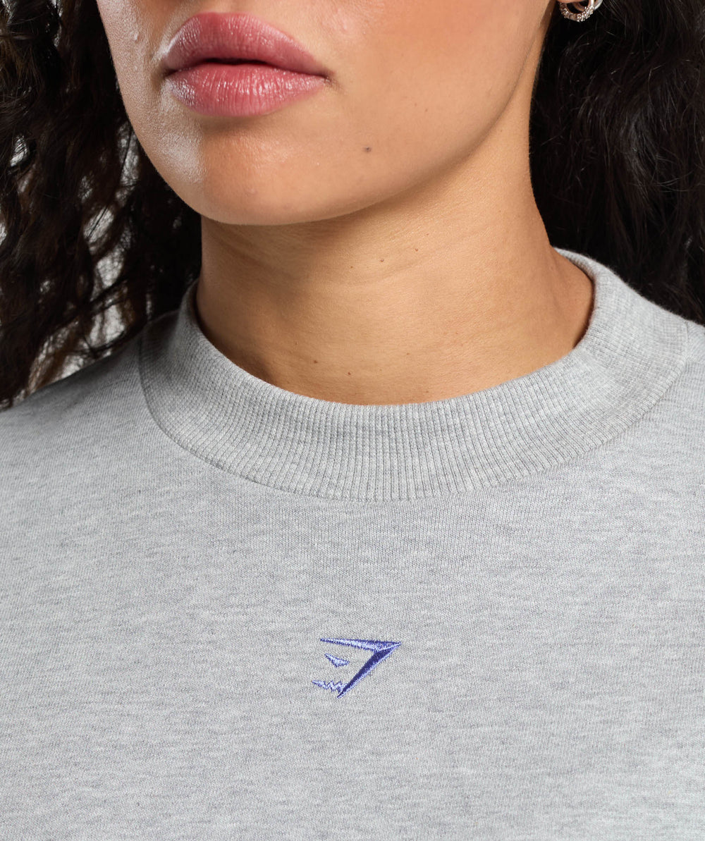 Lifting Club Oversized Sweatshirt - Light Grey Core Marl