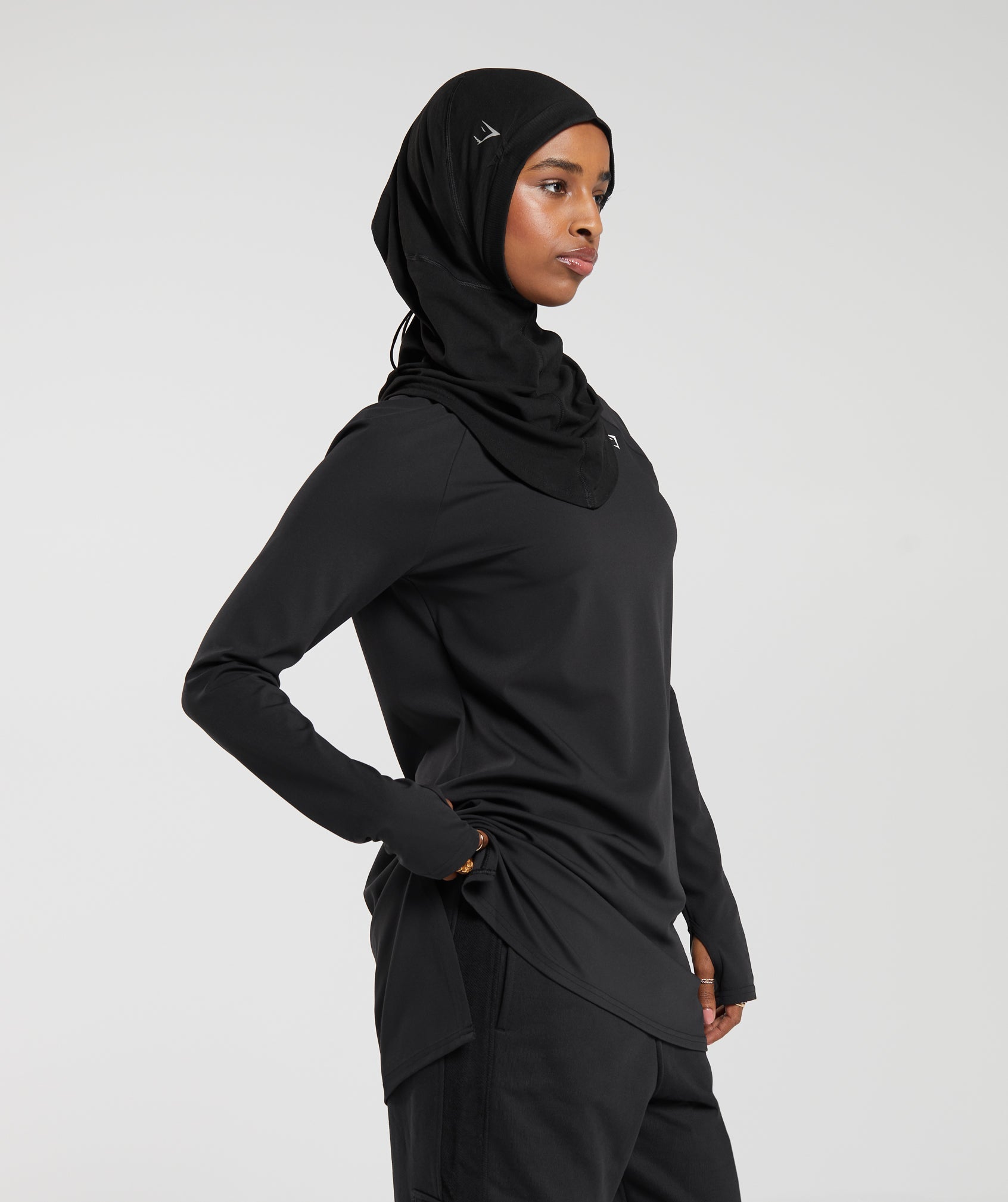 Long Line Long Sleeve Top - Black