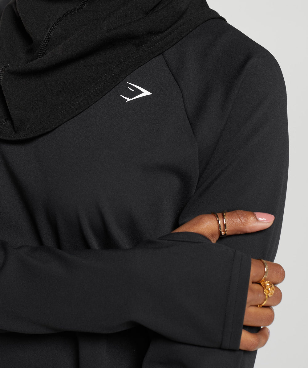 Long Line Long Sleeve Top - Black