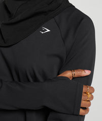 Long Line Long Sleeve Top - Black