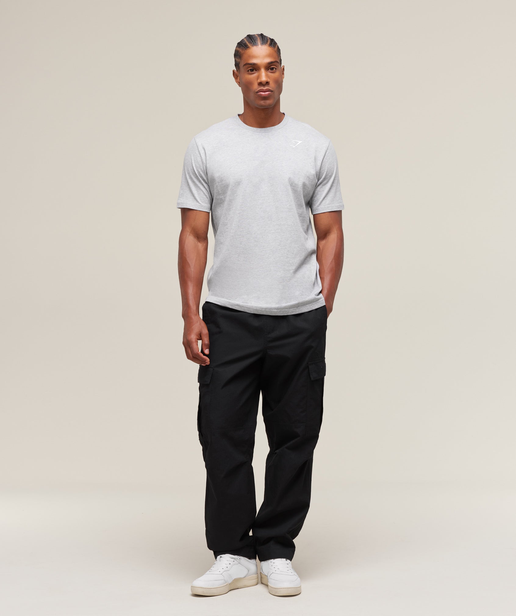Crest T-Shirt - Light Grey Marl