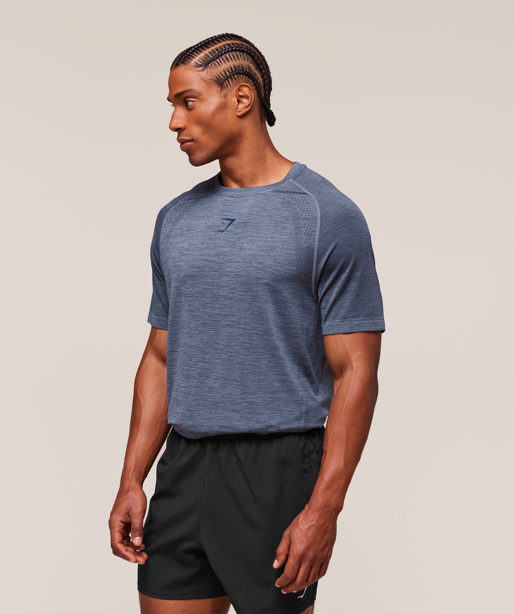 Versatile Seamless T-Shirt - Iron Blue/Navy