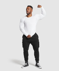 Ribbed Long Sleeve T-Shirt - White