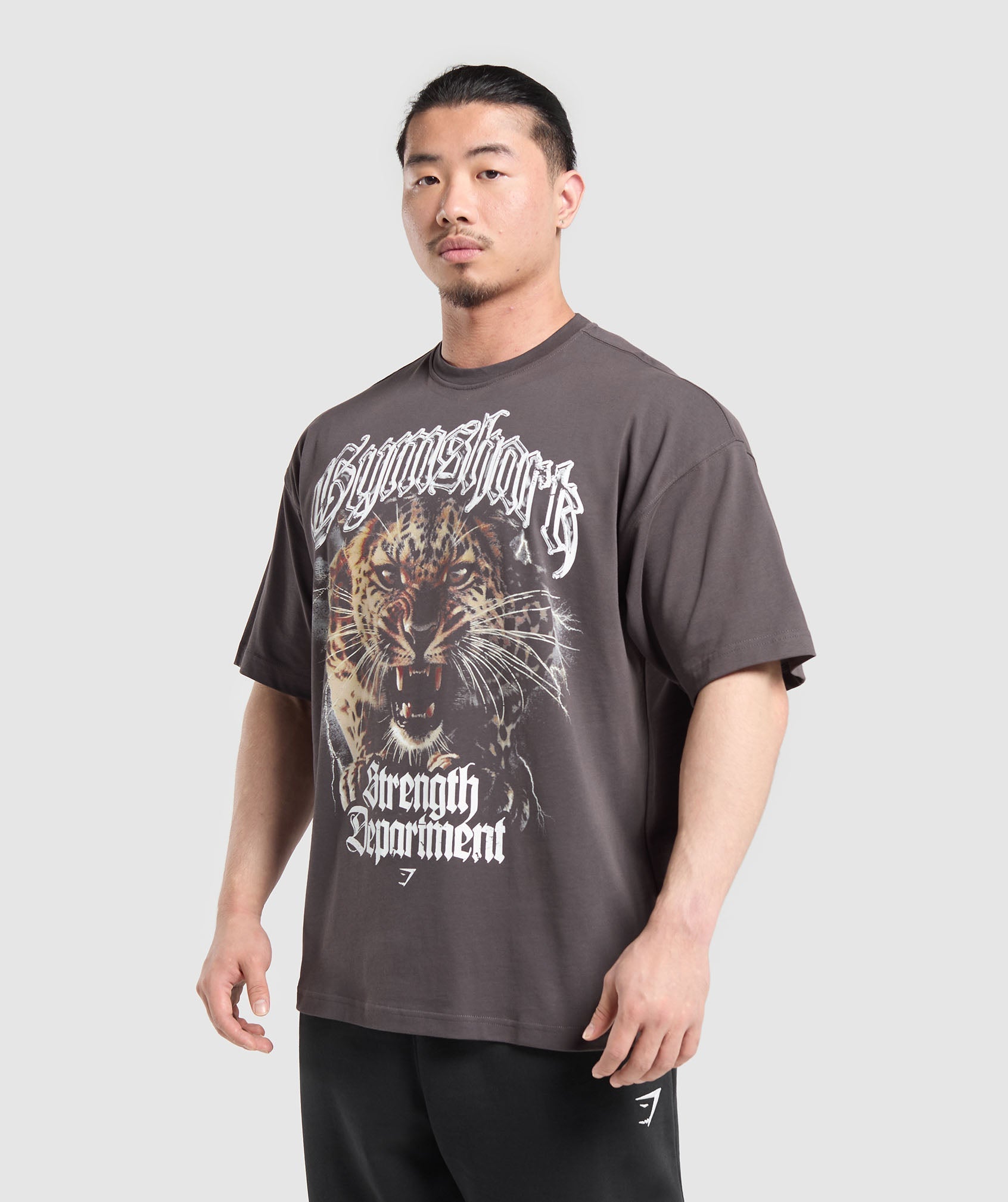 Strength Department Animal Oversized T-Shirt - Greyed Purple
