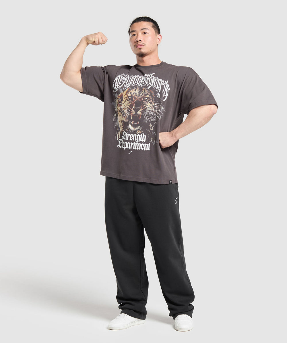 Strength Department Animal Oversized T-Shirt - Greyed Purple