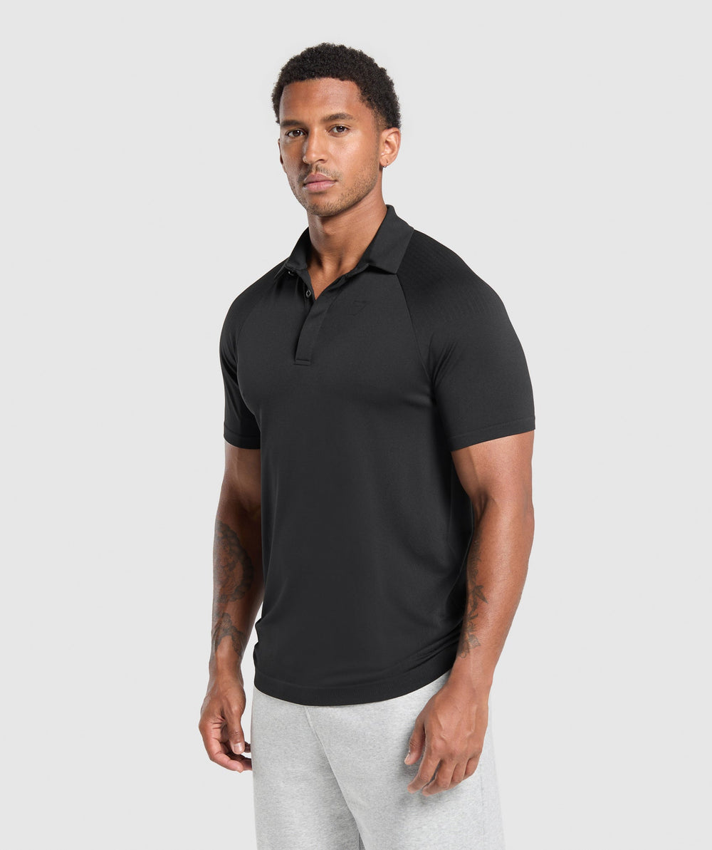 Seamless Polo Shirt - Black