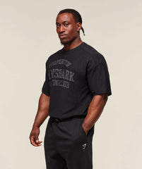 Lightweight Slub Textured T-Shirt - Black