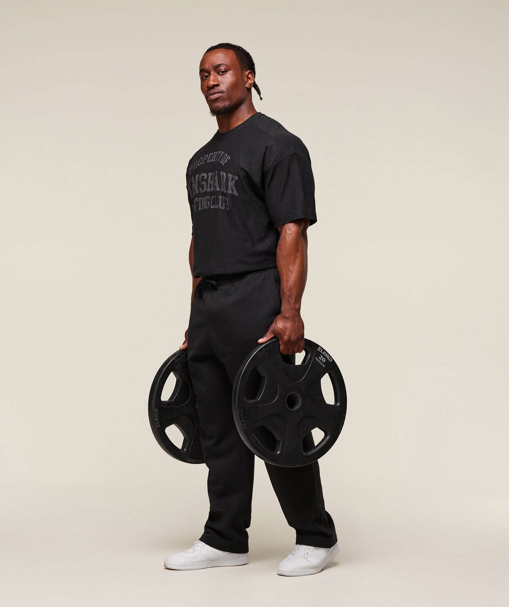 Lightweight Slub Textured T-Shirt - Black