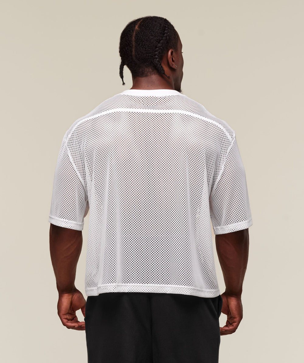 Mesh Oversized T-Shirt - White