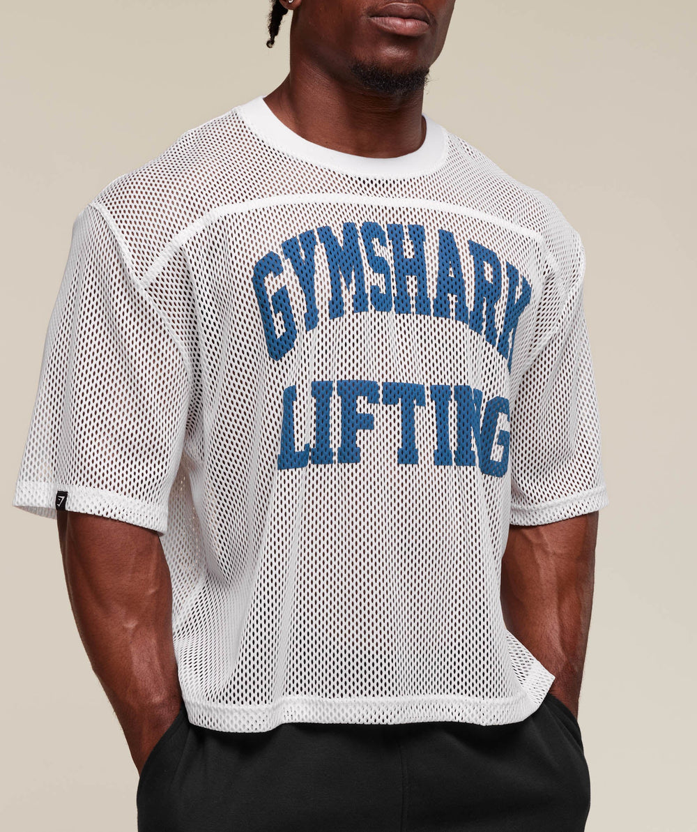 Mesh Oversized T-Shirt - White